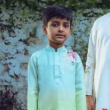 Coral Wave boys ombre kurta set